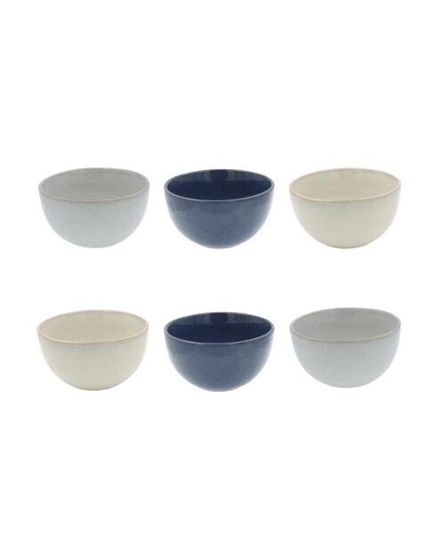 Lot de 6 bols Oia en céramique bleus - 14,2×7,7cm