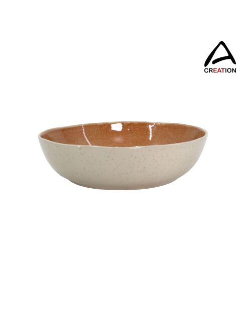Grand saladier design 1 Coralia en porcelaine orange - 29,7xh7,5 cm