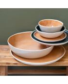 Insalatiera grande 1 Coralia design in porcellana arancione - 29,7xh7,5 cm