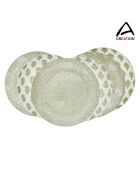 Set mit 6 großen grünen Soliman-Porzellantellern - D.26 cm