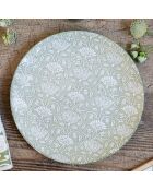 Set mit 6 großen grünen Soliman-Porzellantellern - D.26 cm