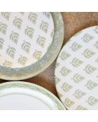 Set mit 6 großen grünen Soliman-Porzellantellern - D.26 cm