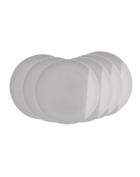 Set di 6 piatti grandi Terre de Sienne in ceramica grigio/bianca - D.26,5 cm