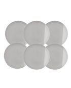 Set di 6 piatti grandi Terre de Sienne in ceramica grigio/bianca - D.26,5 cm