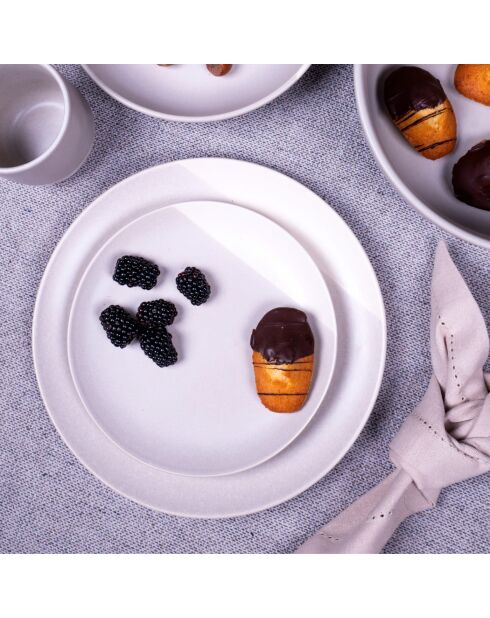 Set di 6 piatti grandi Terre de Sienne in ceramica grigio/bianca - D.26,5 cm