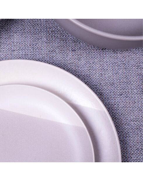 Set di 6 piatti grandi Terre de Sienne in ceramica grigio/bianca - D.26,5 cm