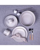 Set di 6 piatti grandi Terre de Sienne in ceramica grigio/bianca - D.26,5 cm