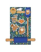 Set mit 6 blauen Happy Cake-Accessoires aus Silikon