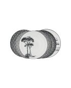 Set di 6 piatti piccoli Villa les Pins in porcellana nera - D.20,5 cm