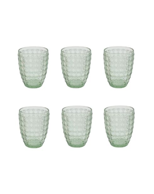 Set di 6 bicchieri in porcellana verde Hanae in porcellana rosa/beige/verde - 350 ml