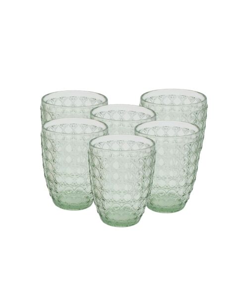 Set di 6 bicchieri in porcellana verde Hanae in porcellana rosa/beige/verde - 350 ml