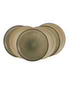 Juego de 6 platos grandes de cerámica Terralha verde/beige - D.26,7 cm