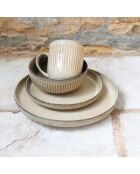 Juego de 6 platos grandes de cerámica Terralha verde/beige - D.26,7 cm