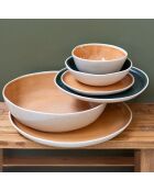 Lot de 6 assiettes creuses Coralia en porcelaine orange/vert - 18x5 cm