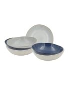 Lot de 6 assiettes creuses Oia en céramique bleues - D.20,5x5,3 cm