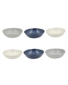 Lot de 6 assiettes creuses Oia en céramique bleues - D.20,5x5,3 cm