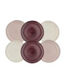 Dessertteller aus Keramik in Terra-Pink, Durchmesser 20,5 cm, 6 Stück