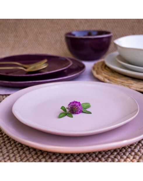 Dessertteller aus Keramik in Terra-Pink, Durchmesser 20,5 cm, 6 Stück