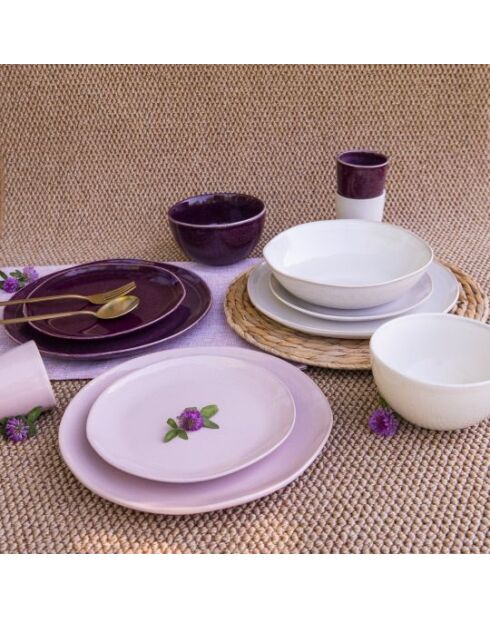 Dessertteller aus Keramik in Terra-Pink, Durchmesser 20,5 cm, 6 Stück