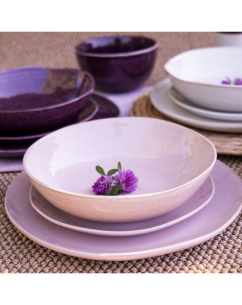 Dessertteller aus Keramik in Terra-Pink, Durchmesser 20,5 cm, 6 Stück