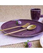 Dessertteller aus Keramik in Terra-Pink, Durchmesser 20,5 cm, 6 Stück