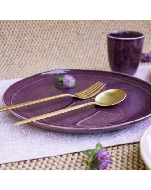 Dessertteller aus Keramik in Terra-Pink, Durchmesser 20,5 cm, 6 Stück