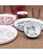 Lot de 6 petits bols Hanae en porcelaine rose/beige/vert - 10,5x5,5 cm