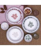 Lot de 6 petits bols Hanae en porcelaine rose/beige/vert - 10,5x5,5 cm
