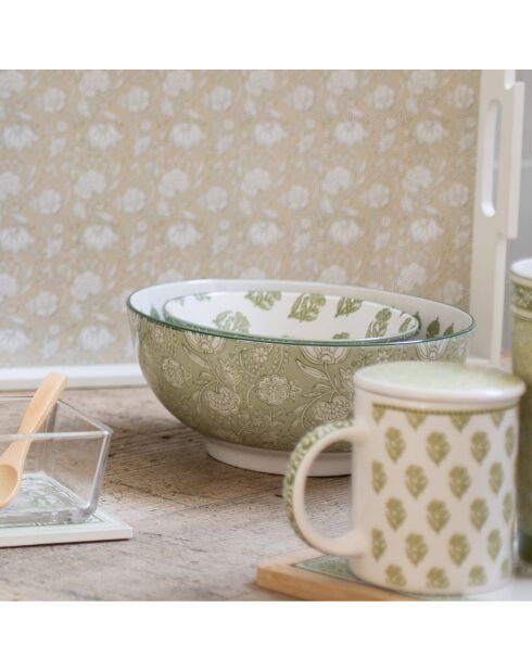 Lot de 6 bols médiums Soliman en porcelaine verts - 15,5×7  cm