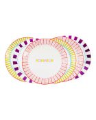 Set van 6 Relax Sun dessertborden van veelkleurig porselein - D.20 cm
