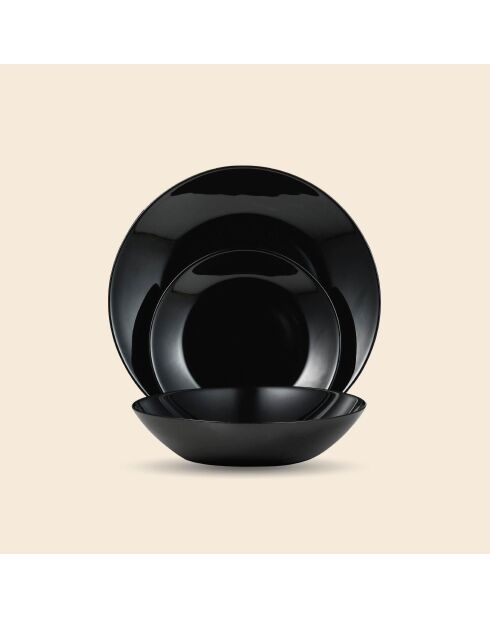 Schwarzer Tafelservice - 24 Stück