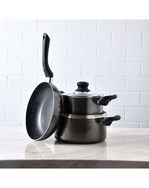 5-delig zwart kookgerei