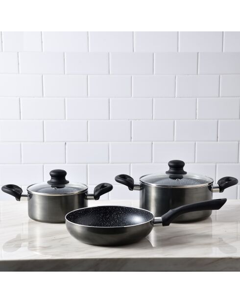 5-delig zwart kookgerei