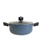 Set van 2 blauwe potten met deksel + wok