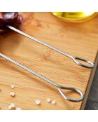 Set de 4 brochetas plateadas para barbacoa H.36cm