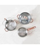 Pentole Onil da 5 pezzi, adatte all'induzione cromata