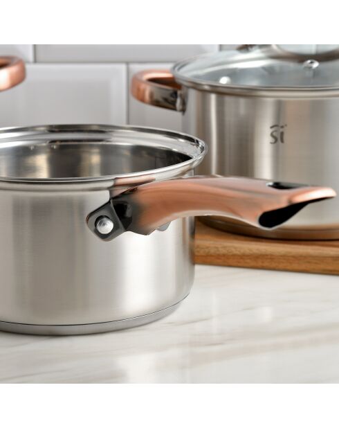 Pentole Onil da 5 pezzi, adatte all'induzione cromata