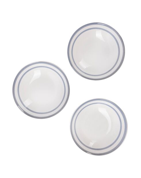 3 tiefe Teller Noia San Ignacio weiß/blau - D. 20cm