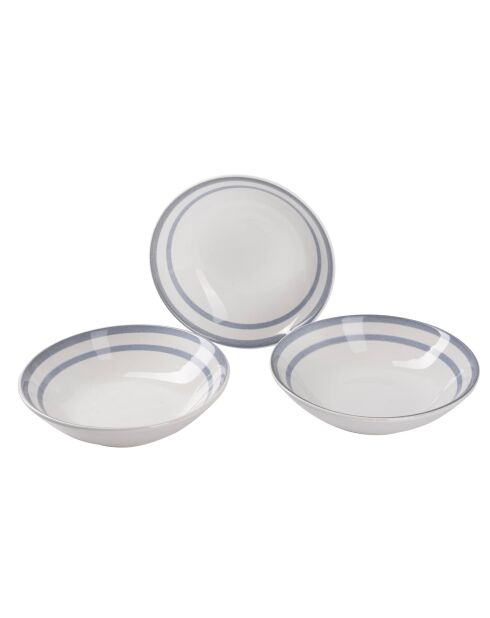 3 tiefe Teller Noia San Ignacio weiß/blau - D. 20cm