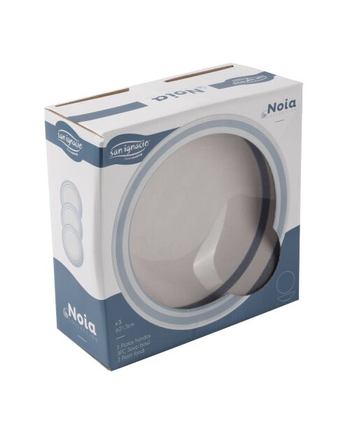 3 tiefe Teller Noia San Ignacio weiß/blau - D. 20cm