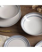 3 tiefe Teller Noia San Ignacio weiß/blau - D. 20cm