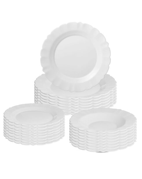 Weißes Tafelservice - 24 Stück