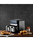 MasterPro Rocket Duo 900 Heißluftfritteuse, 2400 W, Schwarz und Grau