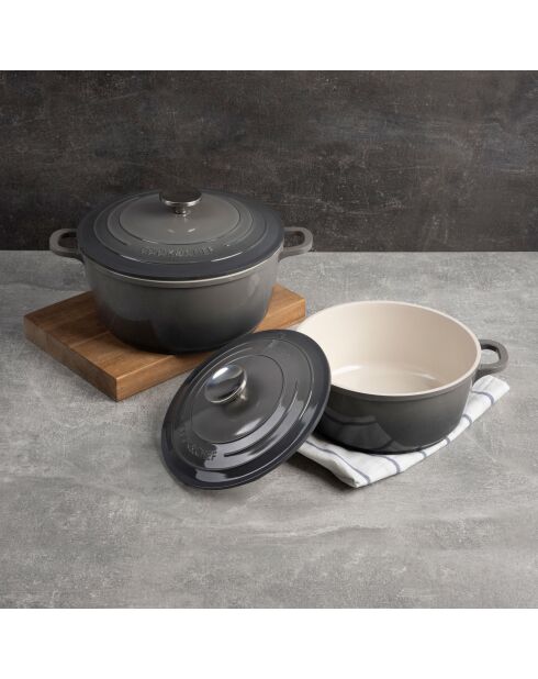 Stoofpot met grijs deksel - D. 24 x 11 cm