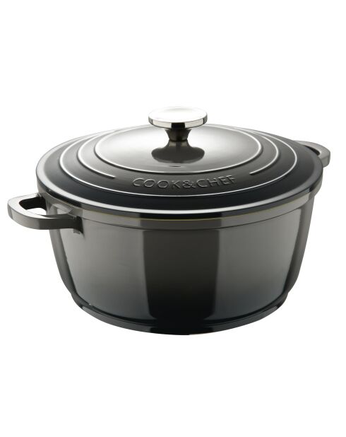 Stoofpot met grijs deksel - D. 24 x 11 cm