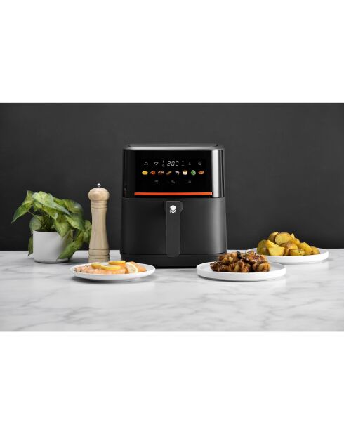 Set de freidoras Excellence Air de 2200 W, color negro y rojo, 6,5 L