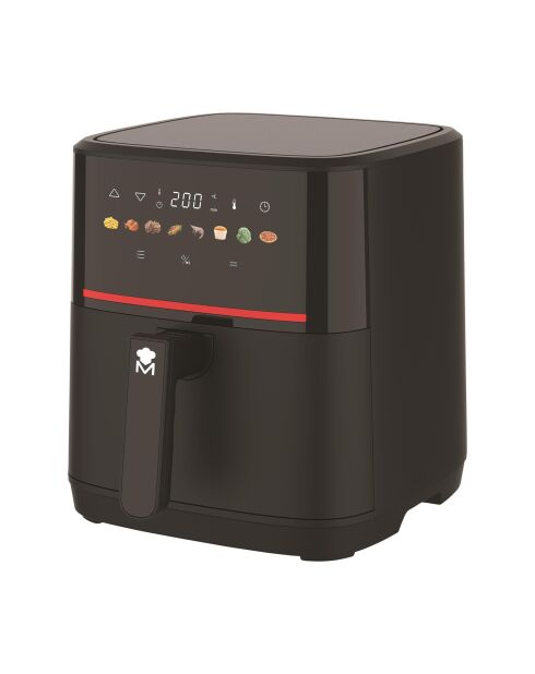 Set de freidoras Excellence Air de 2200 W, color negro y rojo, 6,5 L