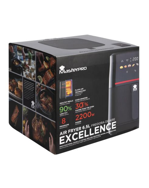 Lot de Friteuse à air Excellence 2200 watts noire/ rouge - 6,5 L