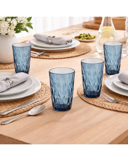 Lot de 8 Verres  bleus - 350 ml
