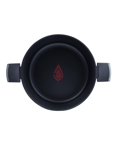 Kookpot met zwart/grijs deksel - D. 28x13,5cm